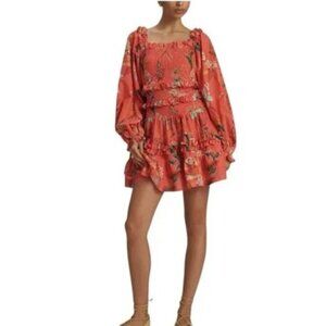 FARM Rio Anthropologie Ruffle Smock Mini Dress